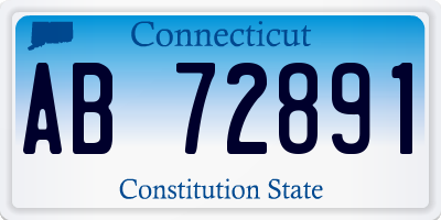CT license plate AB72891