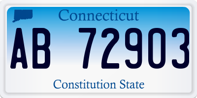 CT license plate AB72903