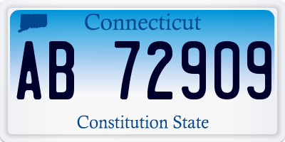 CT license plate AB72909