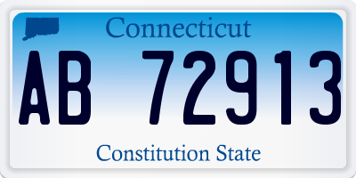 CT license plate AB72913