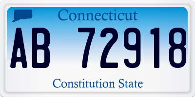 CT license plate AB72918