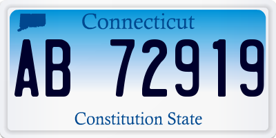 CT license plate AB72919