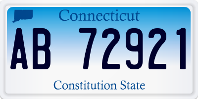 CT license plate AB72921