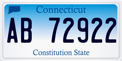 CT license plate AB72922