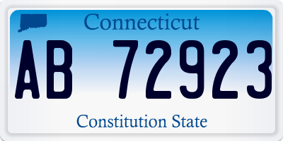 CT license plate AB72923