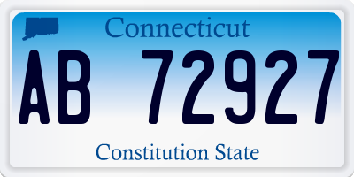 CT license plate AB72927