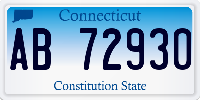 CT license plate AB72930