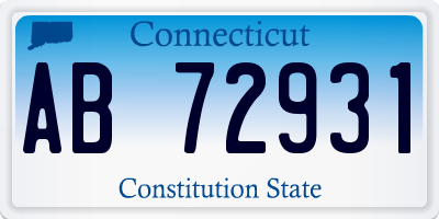 CT license plate AB72931