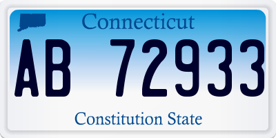 CT license plate AB72933