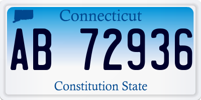 CT license plate AB72936