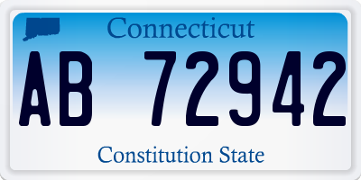 CT license plate AB72942