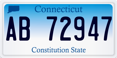 CT license plate AB72947