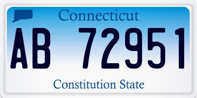 CT license plate AB72951