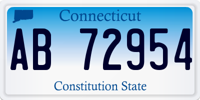 CT license plate AB72954