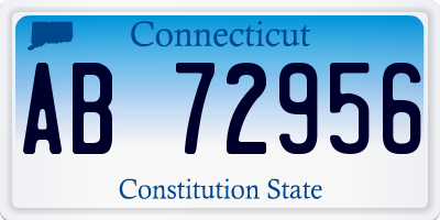 CT license plate AB72956