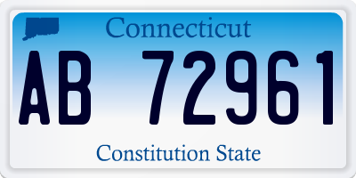 CT license plate AB72961