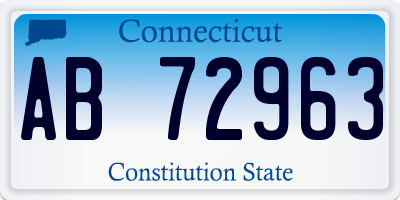 CT license plate AB72963