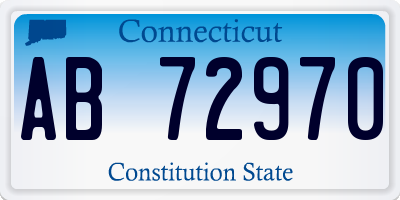 CT license plate AB72970