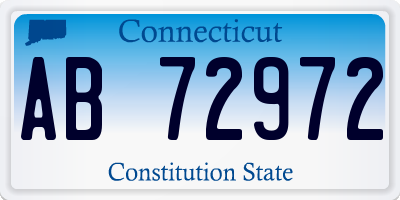 CT license plate AB72972