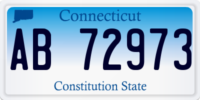 CT license plate AB72973