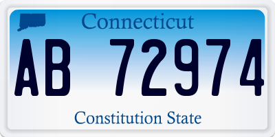 CT license plate AB72974