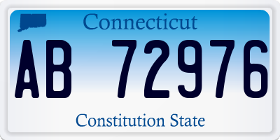 CT license plate AB72976