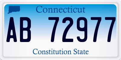 CT license plate AB72977