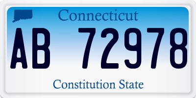 CT license plate AB72978