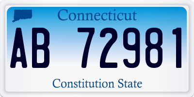 CT license plate AB72981