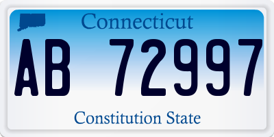 CT license plate AB72997