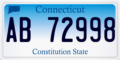 CT license plate AB72998