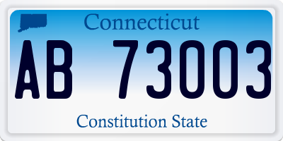 CT license plate AB73003