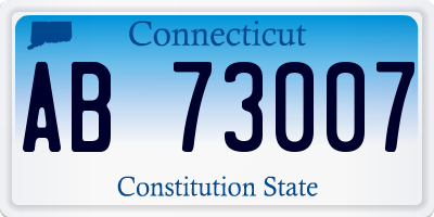 CT license plate AB73007