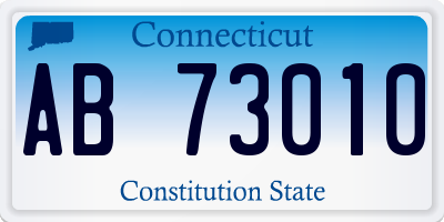 CT license plate AB73010