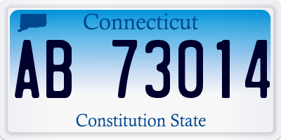 CT license plate AB73014