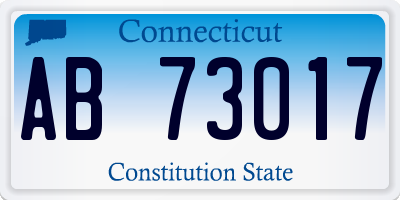 CT license plate AB73017