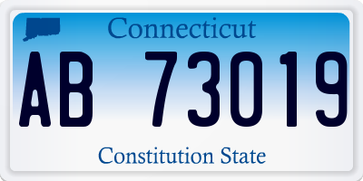 CT license plate AB73019