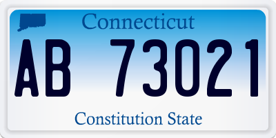 CT license plate AB73021
