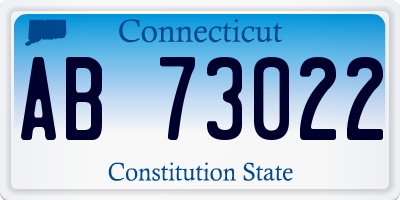 CT license plate AB73022