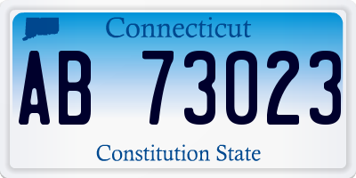 CT license plate AB73023