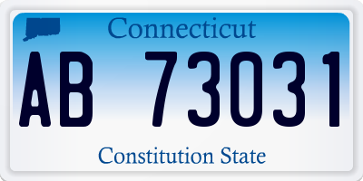 CT license plate AB73031