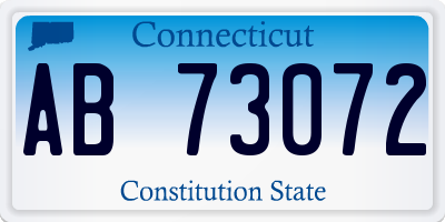 CT license plate AB73072