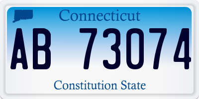 CT license plate AB73074