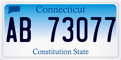 CT license plate AB73077