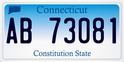 CT license plate AB73081