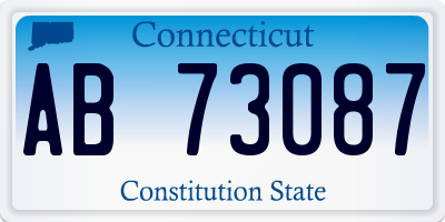 CT license plate AB73087