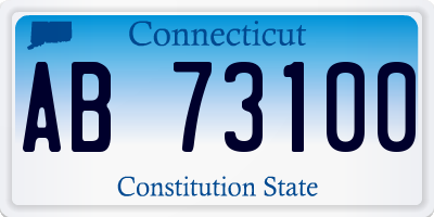 CT license plate AB73100