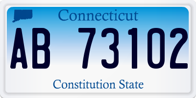 CT license plate AB73102