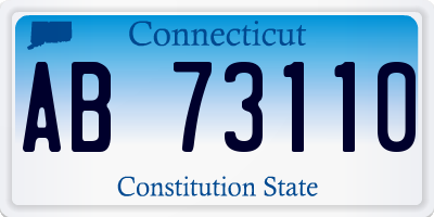CT license plate AB73110
