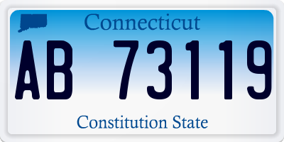 CT license plate AB73119